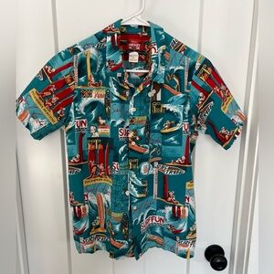 Reyn Spooner Disney Mickey Mouse Surf Print Shirt: Size Boys XL 18-20